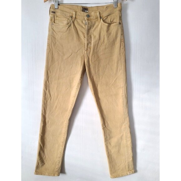Citizens of Humanity Olivia High Rise Slim Ankle Jeans Tan Sz 29 Button Fly - Picture 1 of 11